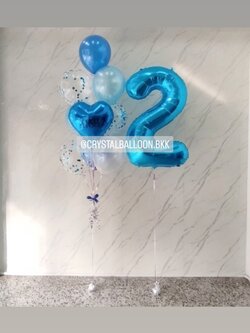 ลูกโป่ง วันเกิดเด็ก ช่อลูกโป่งฟอยล์หัวใจ ช่อ 10 ลูก 1 ช่อ พร้อม ฟอยล์ตัวเลข ขนาด 40" เเบบลอย 1 ชิ้น พร้อมตกเเต่ง สามารถเปลี่ยนสีลูกโป่ง/เปลี่ยนข้อความ/เปลี่ยนสี-ฟอยล์ตกเเต่งได้