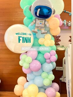 Organic Welcome Baby ขนาด 2x2 เมตร Theme สีพาสเทล พร้อม ฟอยล์ตกแต่ง 1 ชิ้น พร้อมตกแต่ง สามารถเปลี่ยนสีลูกโป่ง/เปลี่ยนข้อความ/เปลี่ยนฟอยล์ตกแต่งได้