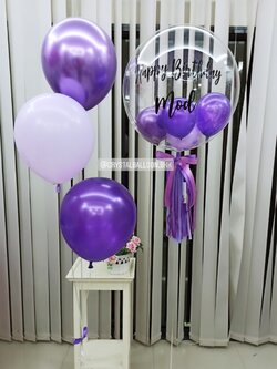 ลูกโป่ง วันเกิด Bubble USA ขนาด 24" พร้อม ช่อลูกโป่ง ช่อ 3 ลูก 1 ช่อ พร้อมตกเเต่ง สามารถเปลี่ยนสีลูกโป่ง/เปลี่ยนข้อความได้