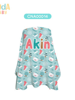 ผ้าคลุมให้นม ลาย Winter #ใส่ชื่อได้ รหัส CNA00014 ⛄️❄️#Winter #SOdAbaby