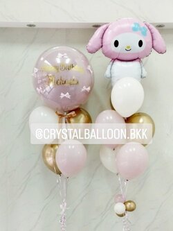 ลูกโป่ง วันเกิดเด็ก ช่อ ลูกโป่งยาง ขนาด 24" สีDusk Pink 1 ช่อ ช่อ 5 ลูก พร้อม ประดับโบว์จิ๋ว 6 ชิ้น ,ฟอยล์มายเมโรดี้ 1 ชิ้นพร้อมช่อลูกโป่ง 6 ลูก 1 ช่อ ,ช่อลูกโป่ง พร้อมตกแต่ง สามารถเปลี่ยนสีลูกโป่ง/เปลี่ยนข้อความ/เปลี่ยนขนาดได้