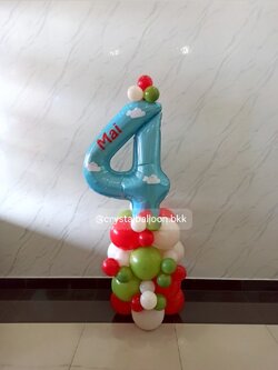 ลูกโป่ง วันเกิดเด็ก ฟอยล์ตัวเลข ขนาด 40" ตั้งฐาน 1 ชิ้น สีฟ้าพร้อมตกแต่ง สามารถเปลี่ยนสีลูกโป่ง/เปลี่ยนสี-ฟอยล์ตัวเลข/เปลี่ยนสี-ฟอยล์ตกแต่งได้