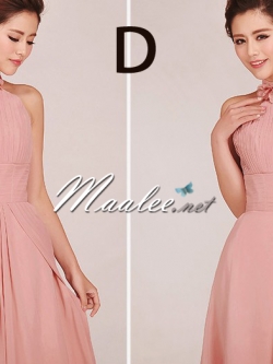 พร้อมเช่า ชุดราตรียาว สีชมพู Nude ชุดเพื่อนเจ้าสาว Nude-002D