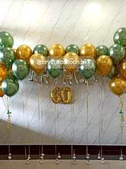 ลูกโป่ง วันเกิด ลูกโป่งช่อ 9ลูก 2ช่อ พร้อม ฟอยล์ HAPPY BIRTHDAY 1 เซท , ฟอยล์ตัวเลข ขนาด 16" 2 ชิ้น , ลูกโป่ง12" เป่าลอยตั้งเดี่ยว 12 ลูก พร้อมตกเเต่ง สามารถเปลี่ยนสีลูกโป่ง/ข้อความสามารถเพิ่มได้