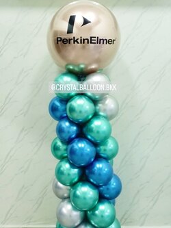 เสาพันลูกโป่ง เปิดงาน ลูกโป่งยาง ขนาด 36" สีแชมเปญ พร้อมตกแต่ง สามารถเปลี่ยนสีลูกโป่ง/เปลี่ยนข้อความได้