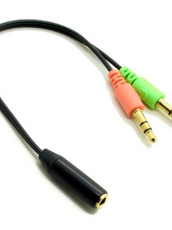 ขาย สายแปลง หูฟังมือถือ ให้ใช้กับ PC หรือ Notebook แบบ 3.5mm รองรับไมค์โครโฟน