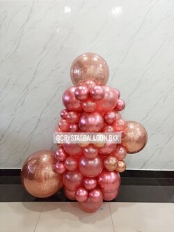 ลูกโป่ง เปิดร้าน ลูกโป่งฐานตั้งประดับ Theme สีโรสโกล 1 ชิ้น พร้อมตกเเต่ง สามารถเปลี่ยนสีลูกโป่งได้