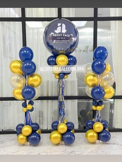 เสาลูกโป่ง เปิดร้าน ลูกโป่งยาง ขนาด 36" สีDark Blue 1 เสา พร้อม เสาช่อลูกโป่ง ช่อ 10 ลูก 2 เสา พร้อมตกแต่ง สามารถเปลี่ยนสีลูกโป่ง/เปลี่ยนข้อความได้
