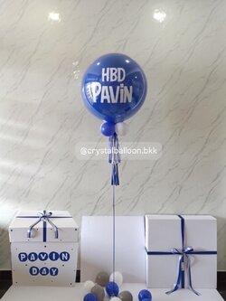 Happy birthday Surprised Box กล่องเซอร์ไพรส์วันเกิด ลูกโป่งยาง ขนาด 24" พร้อมตกแต่ง สามารถใส่รูปได้ 4 ใบ สามารถเปลี่ยนสีลูกโป่ง/เปลี่ยนข้อความได้