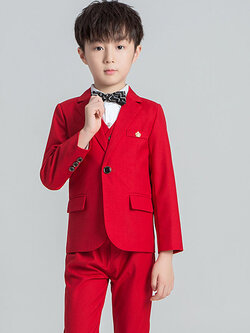 Pre-order ชุดสูทเด็กชาย สีแดง สากล