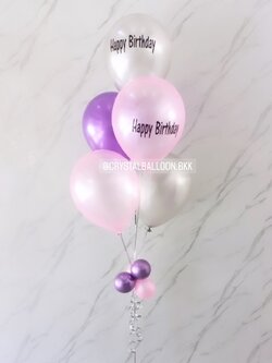 ลูกโป่ง วันเกิด ช่อลูกโป่ง 5 ลูก 1 ช่อ พร้อมตกแต่ง สามารถเปลี่ยนสีลูกโป่ง/เปลี่ยนข้อความได้