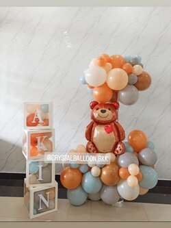 ลูกโป่ง Welcome Baby Organic Theme Earth Tone พร้อม ฟอยล์หมี ใหญ่ 1 ชิ้น พร้อม กล่องใส ติดตัวอักษร 4 กล่อง พร้อมตกแต่ง สามารถเปลี่ยนสีลูกโป่ง/เปลี่ยนข้อความ/เปลี่ยนฟอยล์ตกแต่งได้