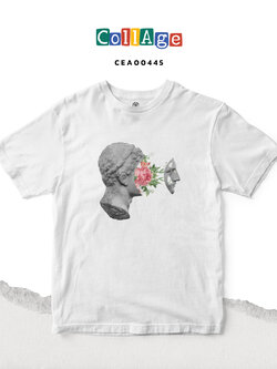 เสื้อยืดพิมพ์ลาย Collage Brooke II รหัส CEA00445 สีขาว #เสื้อยืด #Collage