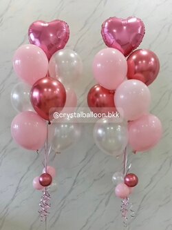 ลูกโป่ง Anniversary ช่อลูกโป่งฟอยล์หัวใจ ขนาด 18" ช่อ 10 ลูก 2 ช่อ พร้อมตกแต่ง สามารถเปลี่ยนสีลูกโป่ง/เปลี่ยนข้อความ/เปลี่ยนสี-ฟอยล์ตกแต่งได้