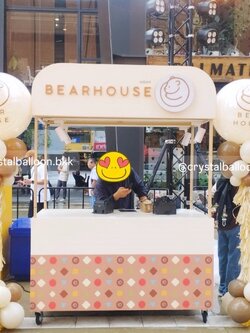 เสาลูกโป่ง เปิดงาน ลูกโป่งยาง ขนาด 36" สีDusk White 2 เสา พร้อมตกแต่ง สามารถเปลี่ยนสีลูกโป่ง/เปลี่ยนข้อความได้