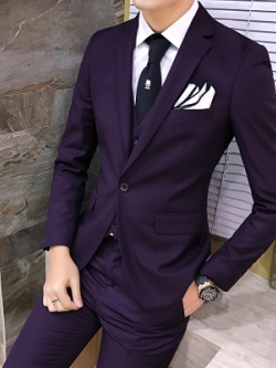 Pre-order ชุดสูทชาย สีม่วง เข้ารูป