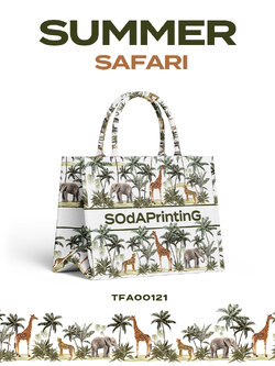 Mini Book tote bag Summer Safari รหัส TFA00121 #ใส่ชื่อได้ #SOdAbag
