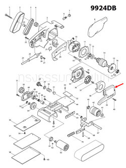 ฝาครอบกันฝุ่น เครื่องขัดกระดาษทราย Makita 9924DB [#39] Pn.312809-1 (แท้) ##