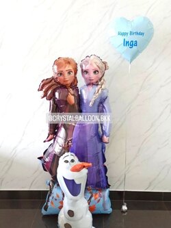 ลูกโป่ง วันเกิดเด็ก ฟอยล์ Frozen ใหญ่ พร้อม ฟอยล์ SnowMan 1 ชิ้น,ฟอยล์หัวใจ ขนาด 18" 1 ชิ้น พร้อมตกแต่ง สามารถเปลี่ยนข้อความ/เปลี่ยนสี-ฟอยล์ตกแต่งได้