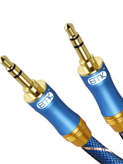 ขาย ERTK NEW AUX Blue สาย Aux 3.5 เป็น 3.5 สายถักหนังงู สำหรับเครื่องเสียง