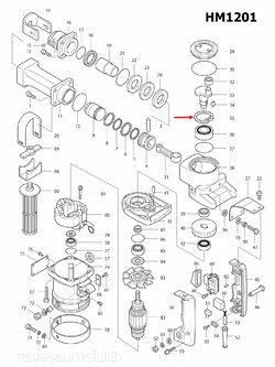 RETAINING RING แย้ก Makita มากีต้า HM1201 [#35] Pn.Z032-3009 (แท้) ##