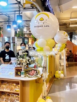 เสาลูกโป่ง เปิดร้าน ลูกโป่งยาง ขนาด 36" สีขาว 2 เสา พร้อมตกแต่ง สามารถเปลี่ยนสีลูกโป่ง/เปลี่ยนข้อความได้