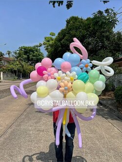 สั่ง Flower Balloon Large Bouquet น่ารัก น่ารัก พร้อมตกแต่ง สามารถเปลี่ยนสีลูกโป่งได้