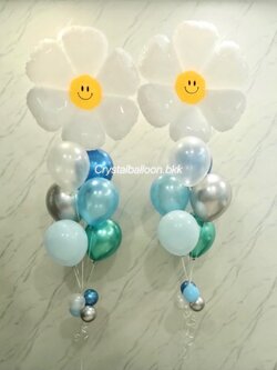 ลูกโป่ง อำลา ช่อลูกโป่งฟอยล์ดอกเดซี่ ช่อ 7 ลูก 2 ช่อ พร้อมตกแต่ง สามารถเปลี่ยนสีลูกโป่ง/เปลี่ยนข้อความ/เปลี่ยนฟอยล์ตกแต่งได้