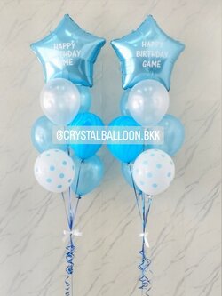 ลูกโป่ง วันเกิดเด็ก ช่อลูกโป่งฟอยล์ดาว ขนาด 24" ช่อ 7 ลูก 2 ช่อ พร้อม ลูกโป่งลายหิน USA 2 ลูก พร้อมตกแต่ง สามารถเปลี่ยนสีลูกโป่ง/เปลี่ยนข้อความ/เปลี่ยนสี-ฟอยล์ตกแต่งได้