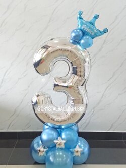 ลูกโป่ง วันเกิดเด็ก ฟอยล์ตัวเลข ขนาด 40" ตั้งฐาน 1 ชิ้น พร้อมตกแต่ง สามารถเปลี่ยนสีลูกโป่ง/เปลี่ยนสี-ฟอยล์ตัวเลข/เปลี่ยนฟอยล์ตกแต่งได้