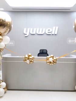 เสาลูกโป่ง เปิดงาน ลูกโป่งยาง ขนาด 36" สีทองอ่อนโครเมี่ยม 2 เสา พร้อม ริบบิ้นตัดงาน 1 ท่าน พร้อมตกแต่ง สามารถเปลี่ยนสีลูกโป่ง/เปลี่ยนข้อความ/เปลี่ยนสี-ฟอยล์ตกแต่งได้