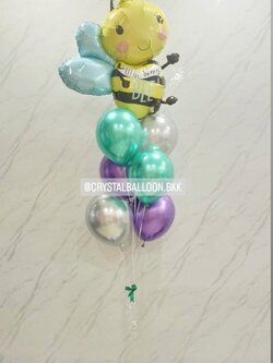 ลูกโป่ง วันเกิดเด็ก ช่อฟอยล์ผึ้ง ช่อ 7 ลูก 1 ช่อ พร้อมตกแต่ง สามารถเปลี่ยนสีลูกโป่ง/เปลี่ยนข้อความ/เปลี่ยนขนาด/เปลี่ยนฟอยล์ตกแต่งได้