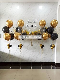 ลูกโป่ง เปิดงาน Bubble ขนาด 24" พร้อม ช่อลูกโป่ง 5 ลูก 4 ช่อ พร้อมตกแต่ง ฟอยล์ตัวอักษร ขนาด 16" 7 ตัวอักษร,ลูกโป่งใส ใส่ Confetti สามารถเปลี่ยนสีลูกโป่ง/เปลี่ยนข้อความ/เปลี่ยนขนาดได้