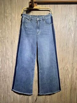 กางเกงยีนส์ยืดแต่งแถบข้าง 9am