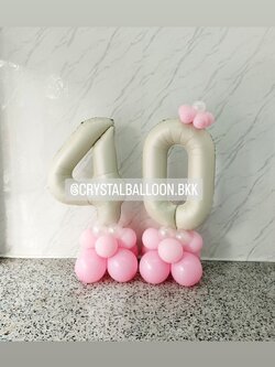 ลูกโป่ง วันเกิด ฟอยล์ตัวเลข ขนาด 40" ตั้งฐาน 2 ชิ้น พร้อมตกแต่ง สามารถเปลี่ยนสีลูกโป่ง/เปลี่ยนสี-ฟอยล์ตัวเลขได้