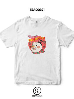 เสื้อยืด พิมพ์ลาย Merry Christmas สีขาว รหัส TSA00321 #เสื้อ #เสื้อยืด