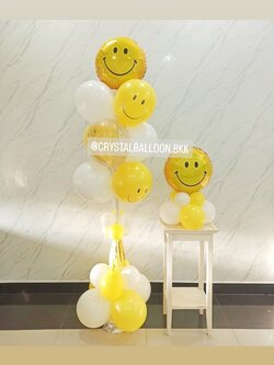 เสาลูกโป่ง เปิดร้าน เสาลูกโป่งฟอยล์กลมยิ้ม ขนาด 18" 1 ชิ้น พร้อม ลูกโป่ง 9 ลูก พร้อม ฟอยล์กลมยิ้ม ตั้งฐาน ขนาด 18" 1 ชิ้น พร้อมตกแต่ง สามารถเปลี่ยนสีลูกโป่ง/เปลี่ยนสี-ฟอยล์ตกแต่งได้