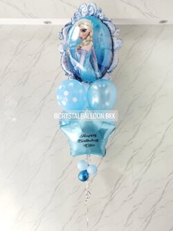 ลูกโป่ง วันเกิดเด็กหญิง Theme Frozen Anagram พิมพ์ 2 ด้าน ช่อ 7 ลูก 1 ช่อ พร้อม ฟอยล์ดาว ขนาด 24" 1 ชิ้น พร้อมตกเเต่ง สามารถเปลี่ยนสีลูกโป่ง/เปลี่ยนข้อความ/เปลี่ยนฟอยล์ตกแต่งได้