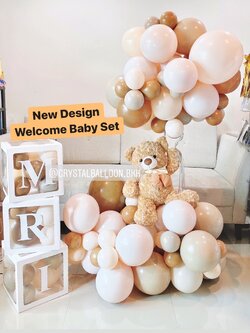 Welcome Baby Set น่ารัก น่ารัก พร้อมตกแต่ง สามารถเปลี่ยนสีลูกโป่ง