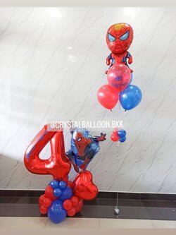 ลูกโป่ง วันเกิดเด็ก ช่อลูกโป่งฟอยล์ Spider Man ช่อ 5 ลูก 1 ช่อ พร้อม ฟอยล์ตัวเลข ขนาด 40" ตั้งฐาน 1 ชิ้น,ฟอยล์ Spider Man 1 ชิ้น,ฟอยล์หัวใจ ขนาด 18" 1 ชิ้น พร้อมตกแต่ง สามารถเปลี่ยนสีลูกโป่ง/เปลี่ยนข้อความ/เปลี่ยนสี-ฟอยล์ตกแต่งได้