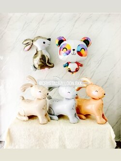 ลูกโป่ง วันเกิดเด็ก ฟอยล์ Panda Anagram 1 ชิ้น พร้อม ฟอยล์กระต่าย ตั้งพื้น 3 สี,ฟอยล์กระต่ายใหญ่ 1 ชิ้น พร้อมตกเเต่ง สามารถเปลี่ยน-ฟอยล์ตกแต่งได้