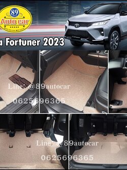 พรมไวนิลดักฝุ่น toyota fortuner 2023 สีครีมขอบครีม เต็มคัน