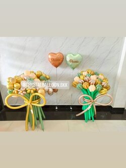สั่ง Flower Balloon Jumbo Bouquet ช่อ 30 ดอก 2 ช่อ พร้อม ฟอยล์หัวใจ ขนาด 18" ตั้งเดี่ยว 2 ชิ้น พร้อมตกแต่ง สามารถเปลี่ยนสีลูกโป่ง/เปลี่ยนข้อความ/เปลี่ยนสี-ฟอยล์ตกแต่งได้