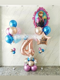 ลูกโป่ง วันเกิดเด็ก ช่อลูกโป่งฟอยล์กระจก Frozen Anagram พิมพ์ 2 ด้าน ช่อ 7 ลูก 1 ช่อ พร้อม ฟอยล์ตัวเลข 40" ตั้งฐาน 1 ชิ้น พร้อมตกแต่ง ช่อลูกโป่ง ช่อ 7 ลูก 1 ช่อ,ฟอยล์ดาว 24" 1 ชิ้น สามารถเปลี่ยนสีลูกโป่ง/เปลี่ยนข้อความ/เปลี่ยนสี-ฟอยล์ตัวเลขได้