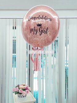 ลูกโป่ง แสดงความยินดี,รับปริญญา Bubble ขนาด 24" พร้อมตกแต่ง สามารถเปลี่ยนสีลูกโป่ง/เปลี่ยนข้อความ/เปลี่ยนขนาดได้