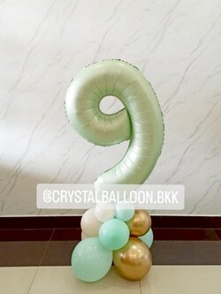 ลูกโป่งวันเกิดเด็ก ฟอยล์ตัวเลข 40" ตั้งฐาน 1 ชิ้น , พร้อมตกแต่ง , ฟอยล์สามารถเปลี่ยนสีได้ , ลูกโป่งสามารถเปลี่ยนสีได้