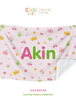 ผ้าห่มเด็ก ใส่ชื่อได้ ลาย Butterfly loves flowers รหัส CKA00195 🌼🌸 #SummerFlowers #ผ้าห่ม #SOdAbaby