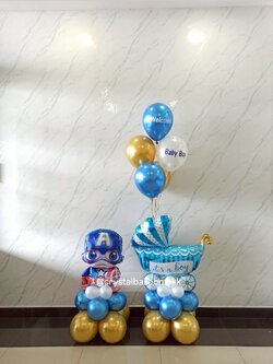 ลูกโป่ง Welcome Baby Boy ฟอยล์รถเข็น สีฟ้า ตั้งฐาน 1 ชิ้น พร้อม ลูกโป่งช่อ 5 ลูก 1 ช่อ,ฟอยล์ กัปตันอเมริกา ตั้งฐาน 1 ชิ้น พร้อมตกแต่ง สามารถเปลี่ยนสีลูกโป่ง/เปลี่ยนข้อความ/เปลี่ยนสี-ฟอยล์ตกแต่งได้