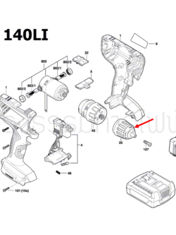 หัวจับดอกสว่าน สว่านไร้สาย Bosch บอช GSR 140-LI [#25] Pn.2609112190 (แท้)##