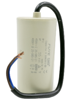 คาปาซิเตอร์ 55uf 450v.(กลม-สายไฟ)